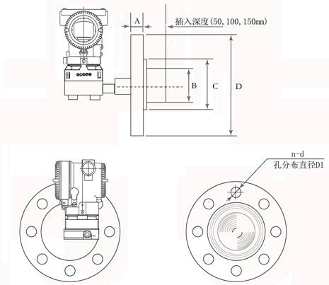 单法兰液位变送器 液位变送器,法兰式液位变送器,电容式液位变送器,双法兰液位变送器,液位变送器